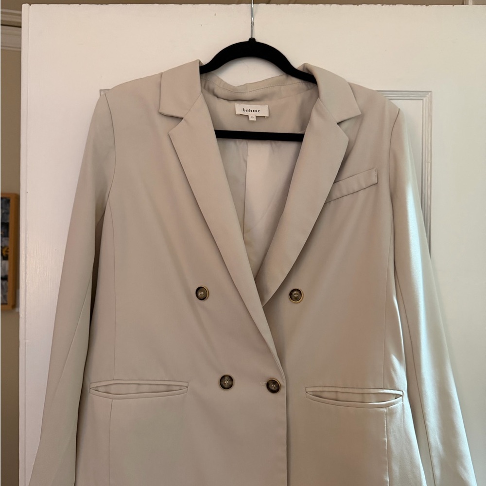 Bohme Cream Double-Breasted Blazer